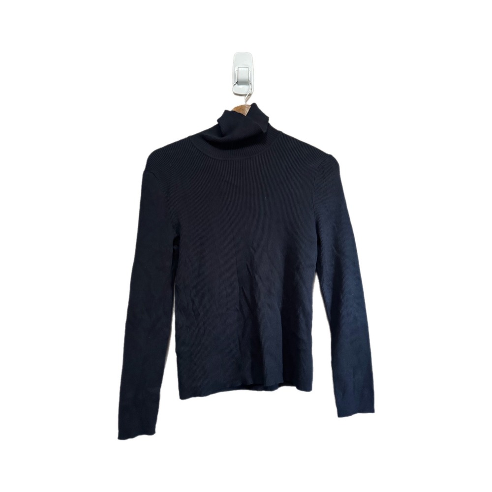 Cato Turtleneck Sweater Women Large Black Excellent Ribbed Knit Long Sleeve